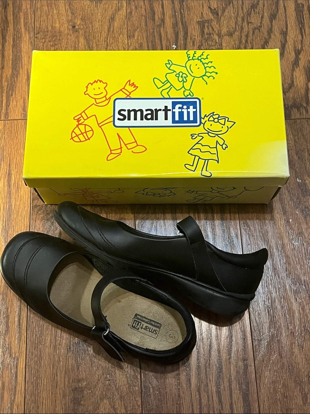 smartfit Black Big Girls Mary Jane Dress Shoes Velcro close